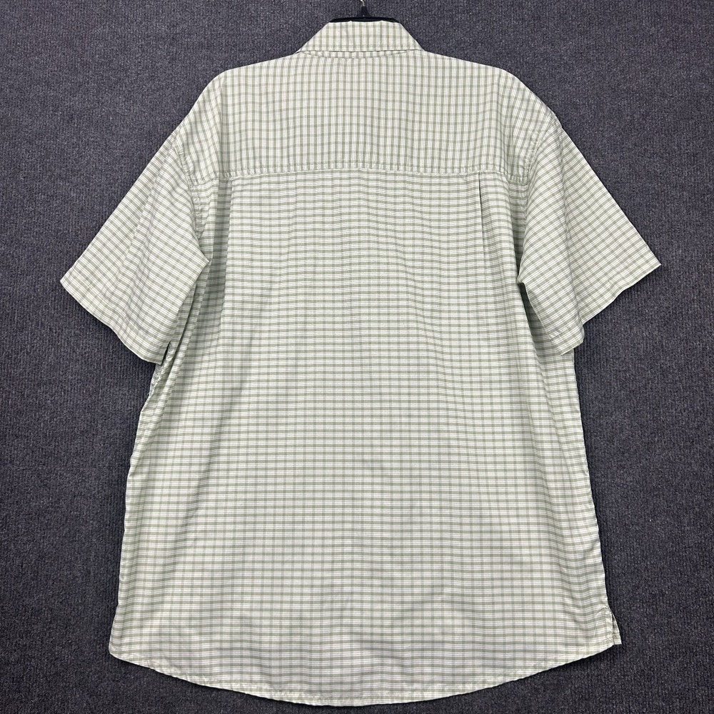 Ducks Unlimited Drake Waterfowl Shirt Large SS Button Down Green White Check - Picture 8 of 15